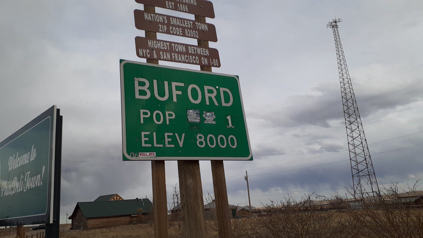 Buford, Wyoming City Limit Sign