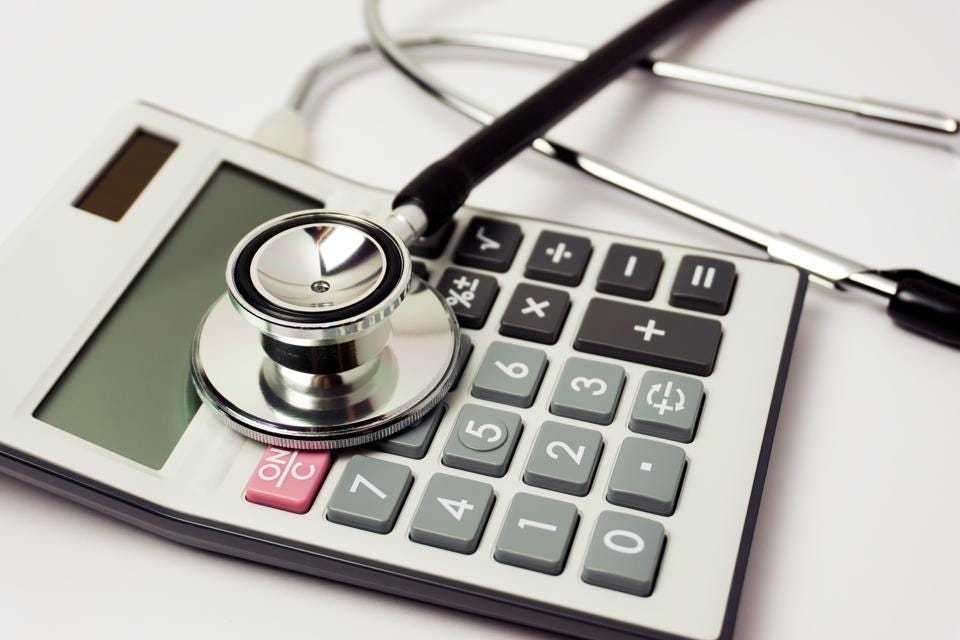 Calculator adding up a deductible for Medicare Part B